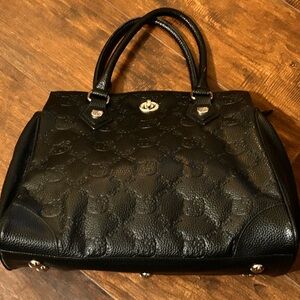 Loungefly large black Hello Kitty faux leather tote euc